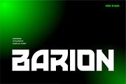 BARION- Modern Futuristic Display, a Sans Serif Font by Vroz Studio (Thumbnail 1 of 8)