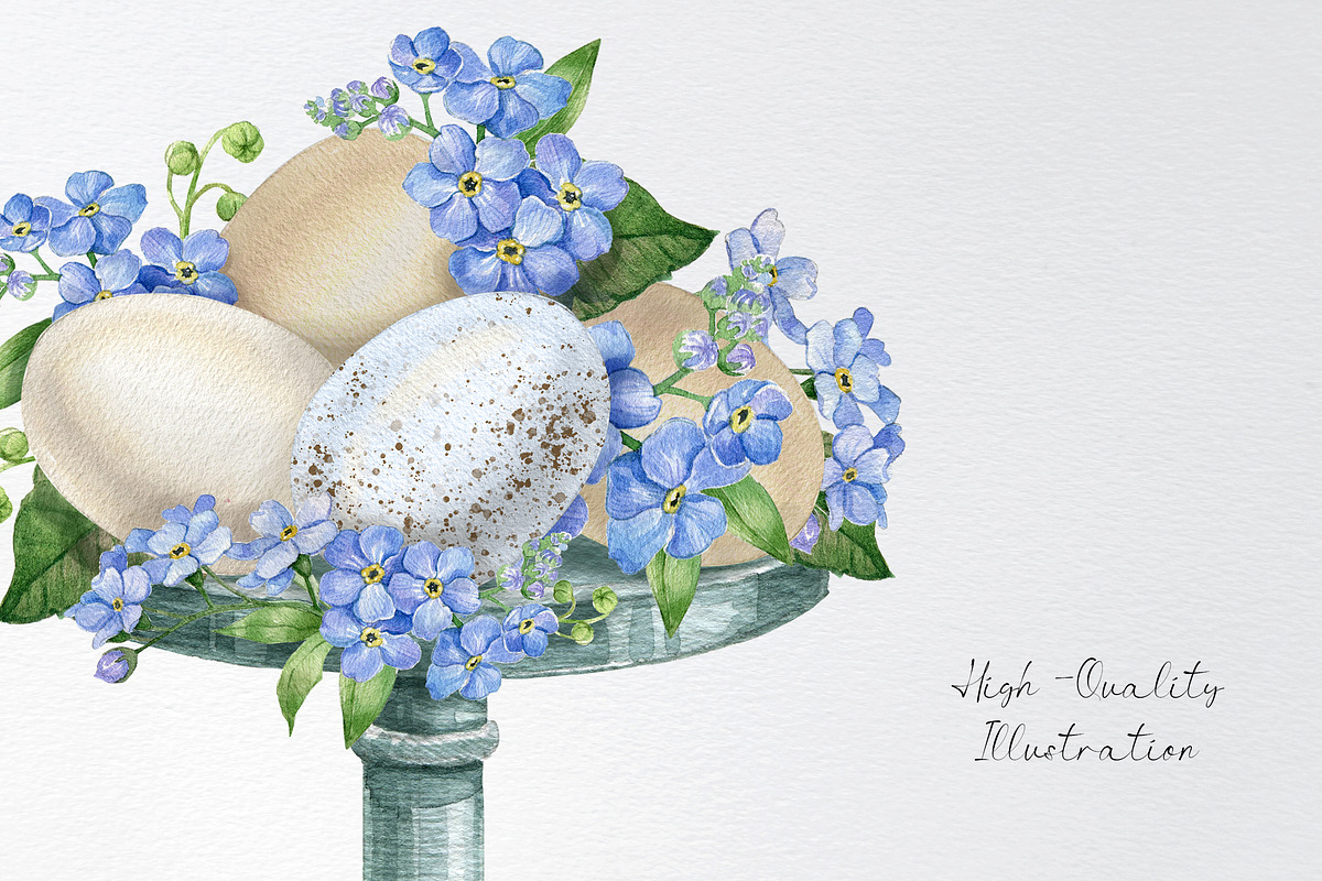 Watercolor spring easter clipart, a Seasonal Illustration by yana.fefelova (Photo 4 of 5)