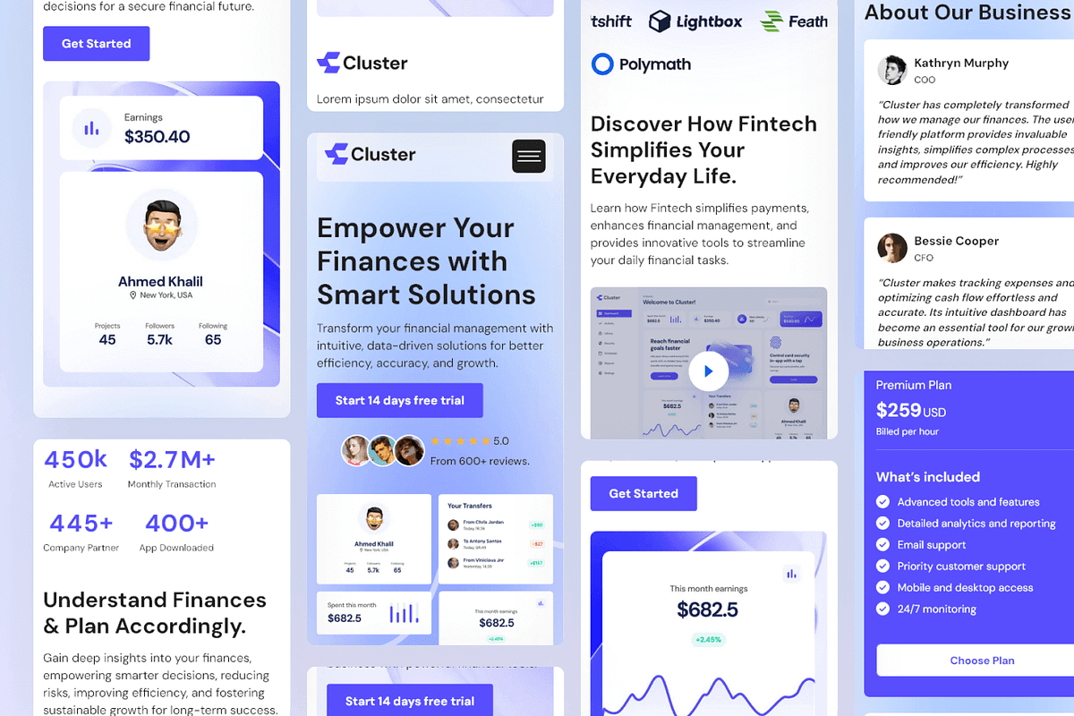 Cluster – Figma Template for SaaS, an UI Kit Template by Flow Samurai Templates (Photo 5 of 5)