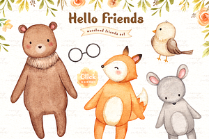 Hello Friends Woodland Animals Set