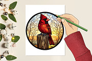 Round Stained Glass 4th of July Png, an Illustration by RobertsArt (Thumbnail 3 of 7)
