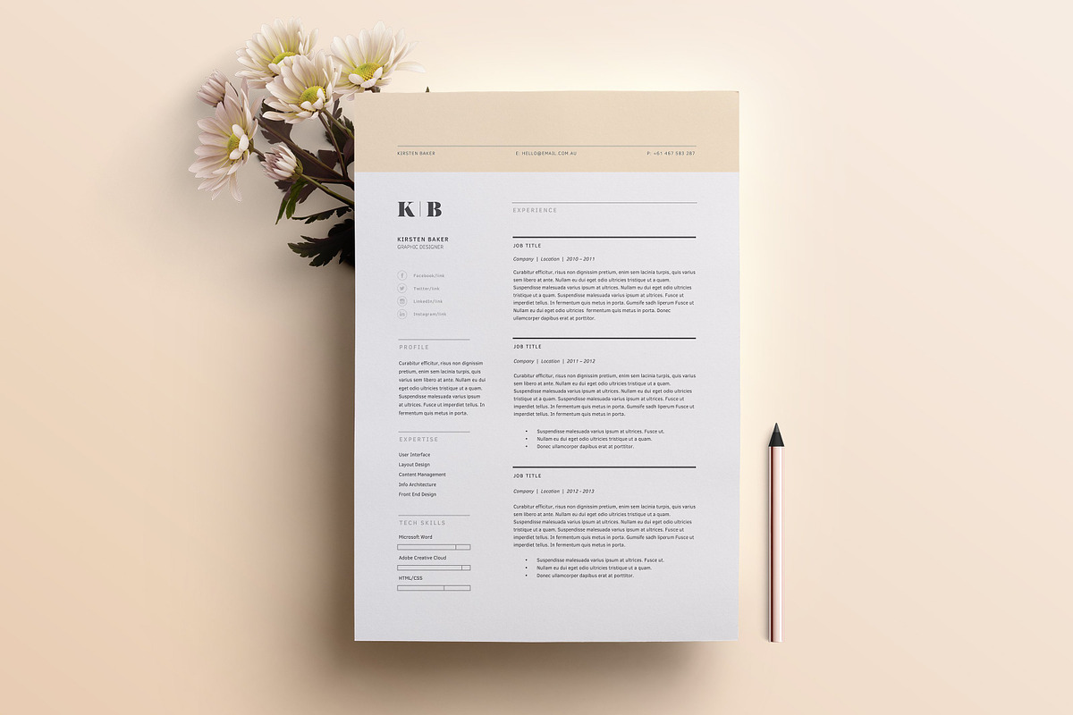 Resume Template 3 Page | CV Template, a Resume Template by The Template Depot (Photo 2 of 5)