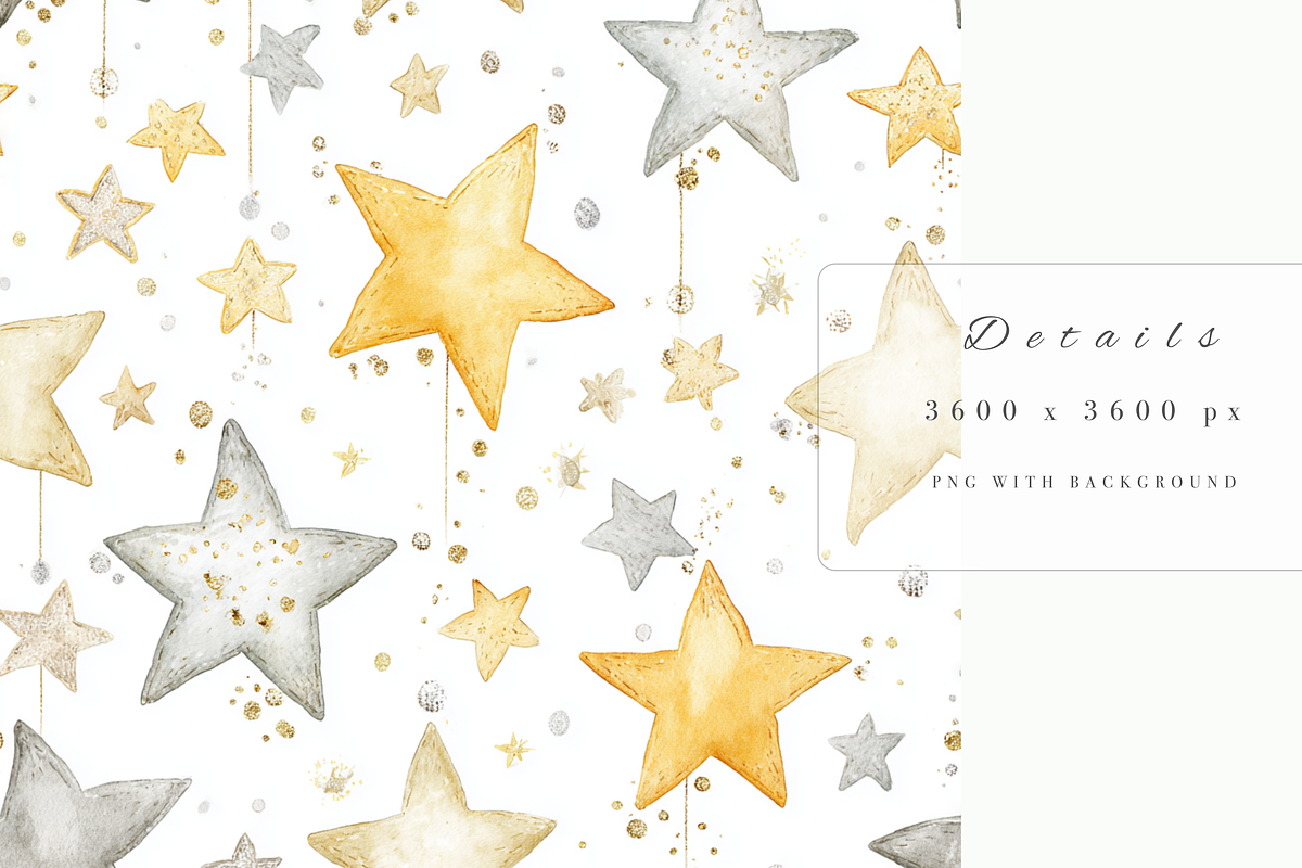 Christmas Star Seamless Pattern, a Decorative Illustration by Pati Charm Studio (Photo 5 of 7)