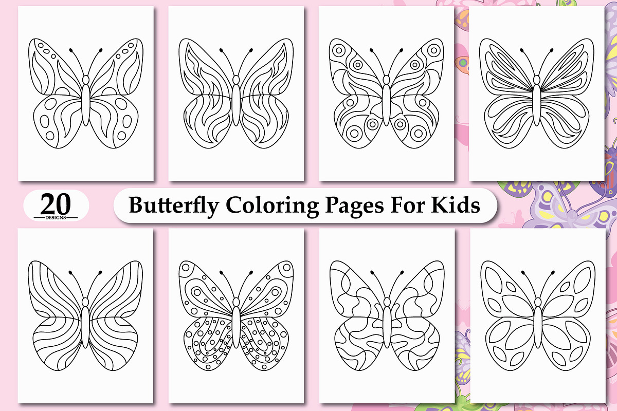 Butterfly Coloring Pages For Kids, an Education Illustration by Design House (Photo 1 of 2)
