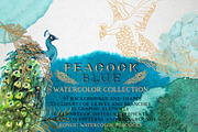 Peacock Blue Watercolor Collection, a Texture Illustration by Cat In Colour (Thumbnail 1 of 10)