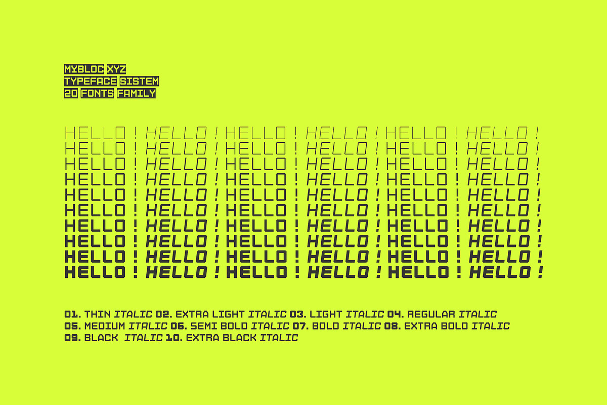 Mybloc Xyz, a Sans Serif Font by OWL KING (Photo 6 of 10)
