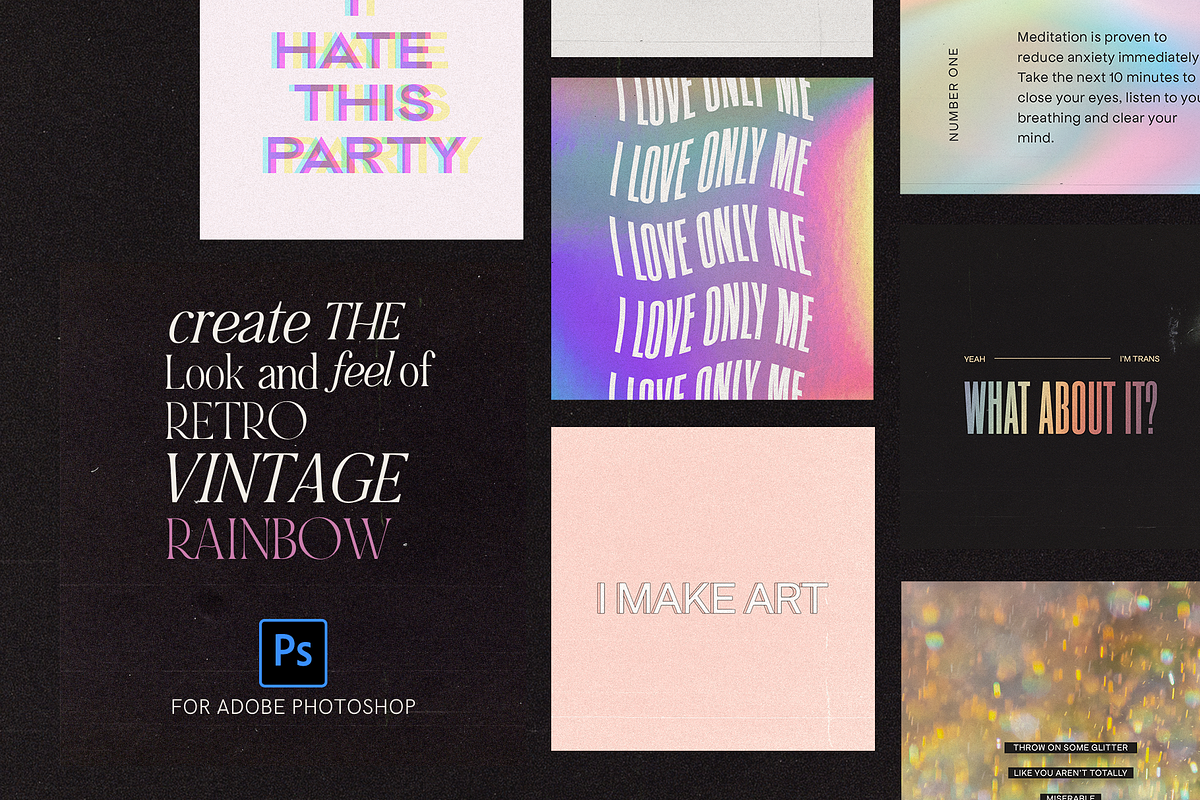 Vintage Rainbow Gradient Quotes IG, a Social Media Template by ALunadoki Design (Photo 2 of 5)