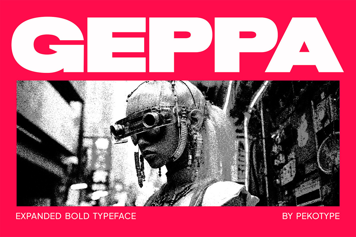Geppa - Expanded Sans Serif, a Sans Serif Font by Pekotype (Photo 1 of 8)