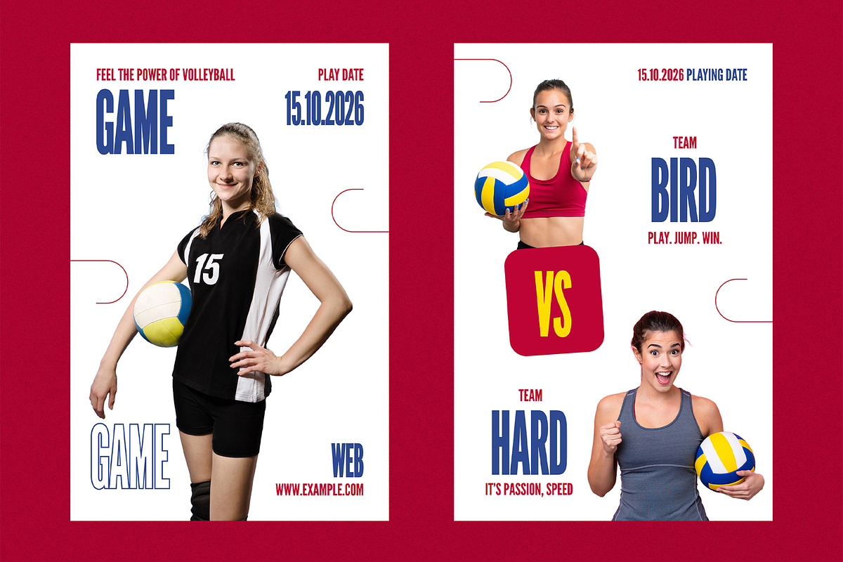Volleyball Social Media Post Set, an UI Kit Template by ContestDesign (Photo 2 of 3)