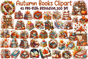Autumn Books Sublimation Clipart Bun, an Illustration by Sublimation Artist
