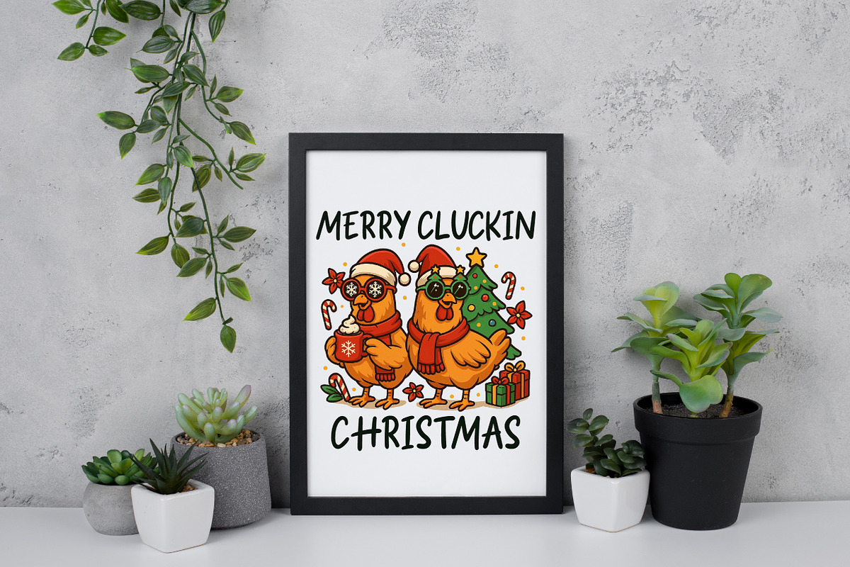 Merry Cluckin Christmas Chicken PNG, an Illustration by Daily.Designs (Photo 5 of 5)