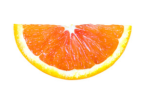 Red orange fruit slice isolated, a Food & Drink Photo by BOOCYS