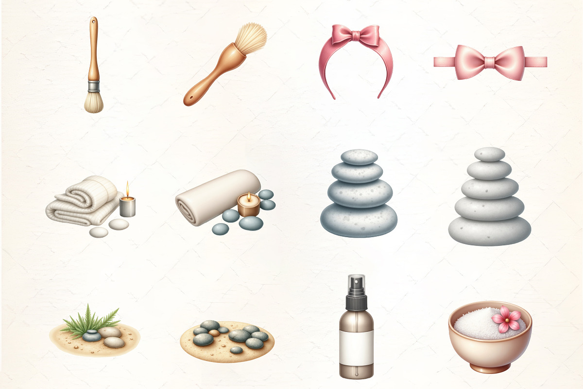 Spa Watercolor Clipart, an Illustration by CrexoraLab (Photo 1 of 5)
