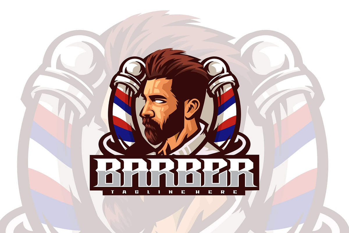 Barber Mascot Style., a Branding & Logo Template by ModalTampang