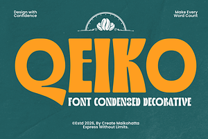 Qeiko–Bold Condensed Decorative Font