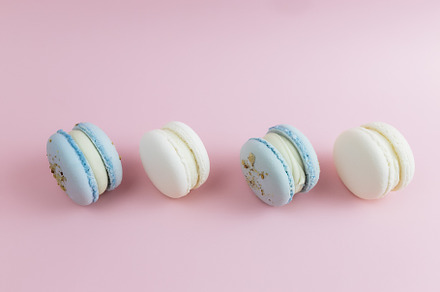 White and blue macaroons, a Food & Drink Photo by Lenor4ik