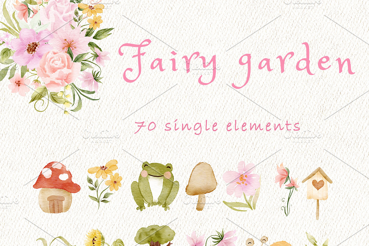 Fairy garden clipart, an Illustration by heyiamalice (Photo 7 of 12)