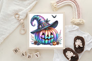 Halloween Pumpkin Iridescent Clipart, an Illustration by CraftArtStudio (Thumbnail 6 of 6)