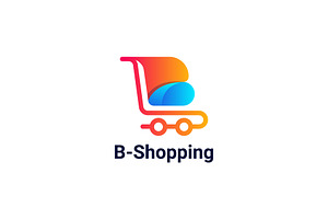 shopping cart with b letter logo, a Branding & Logo Template by Design Store