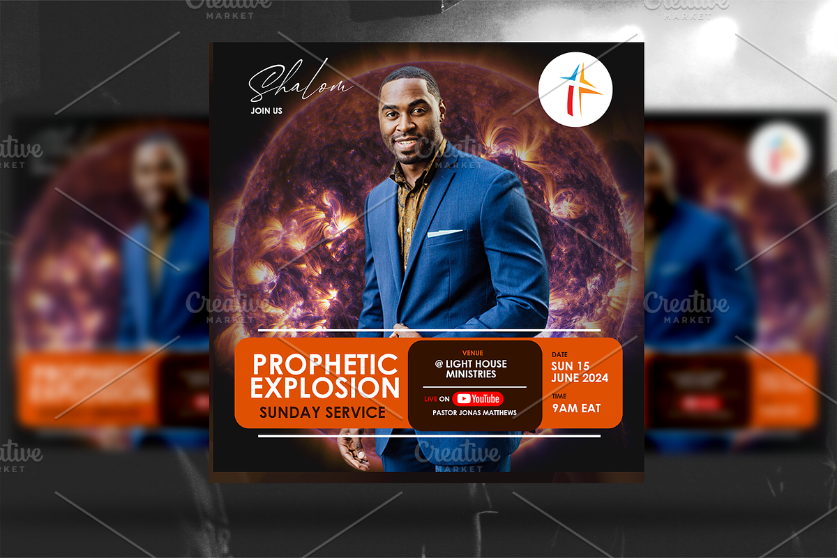 Prophetic Church Service Flyer, a Social Media Template by Transly Graphics