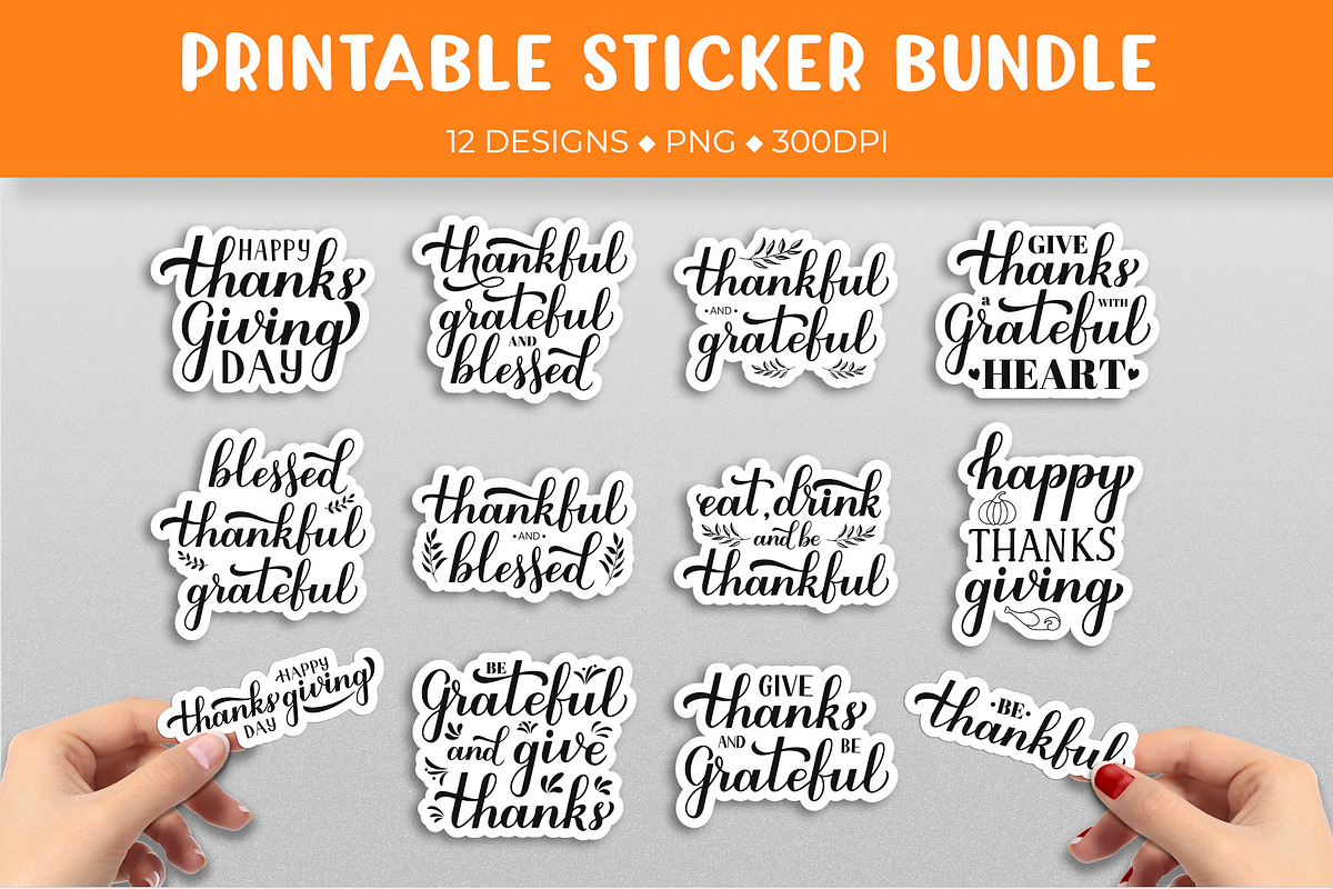 Thanksgiving quotes sticker bundle, an Object Graphic by LaBelezokaDesign