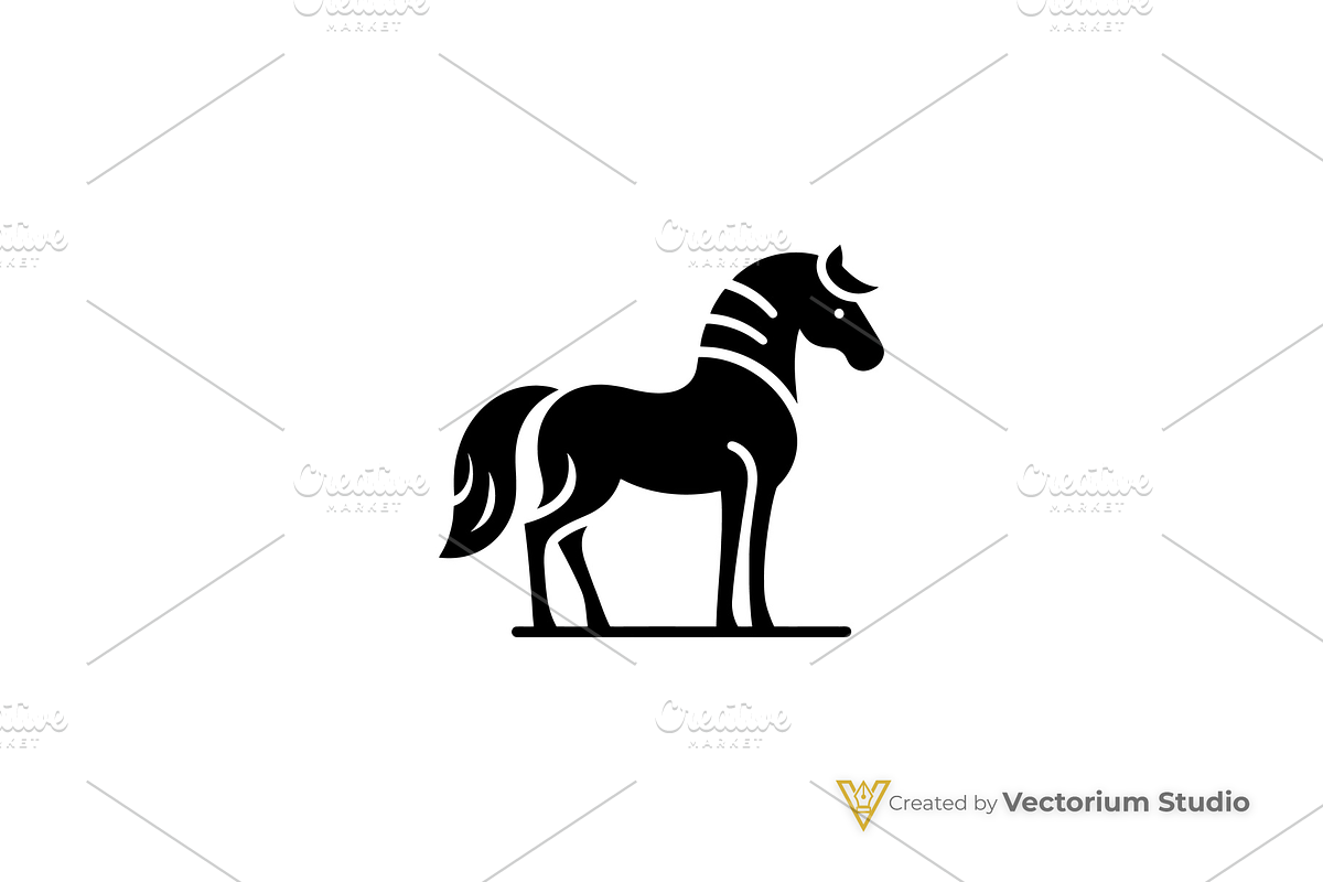 Minimal Horse Silhouette Logo, a Branding & Logo Template by Vectorium Studio (Photo 1 of 3)