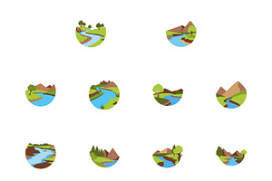River Bank Landscape Set, a Templates & Theme by studiogstock