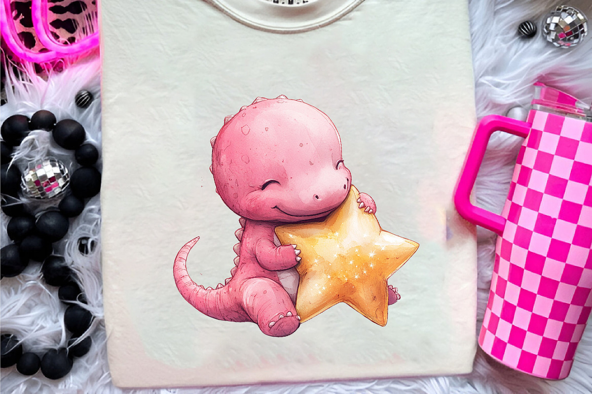 Pink Dinosaur Png, Baby Girl, an Illustration by CreationArt (Photo 4 of 9)