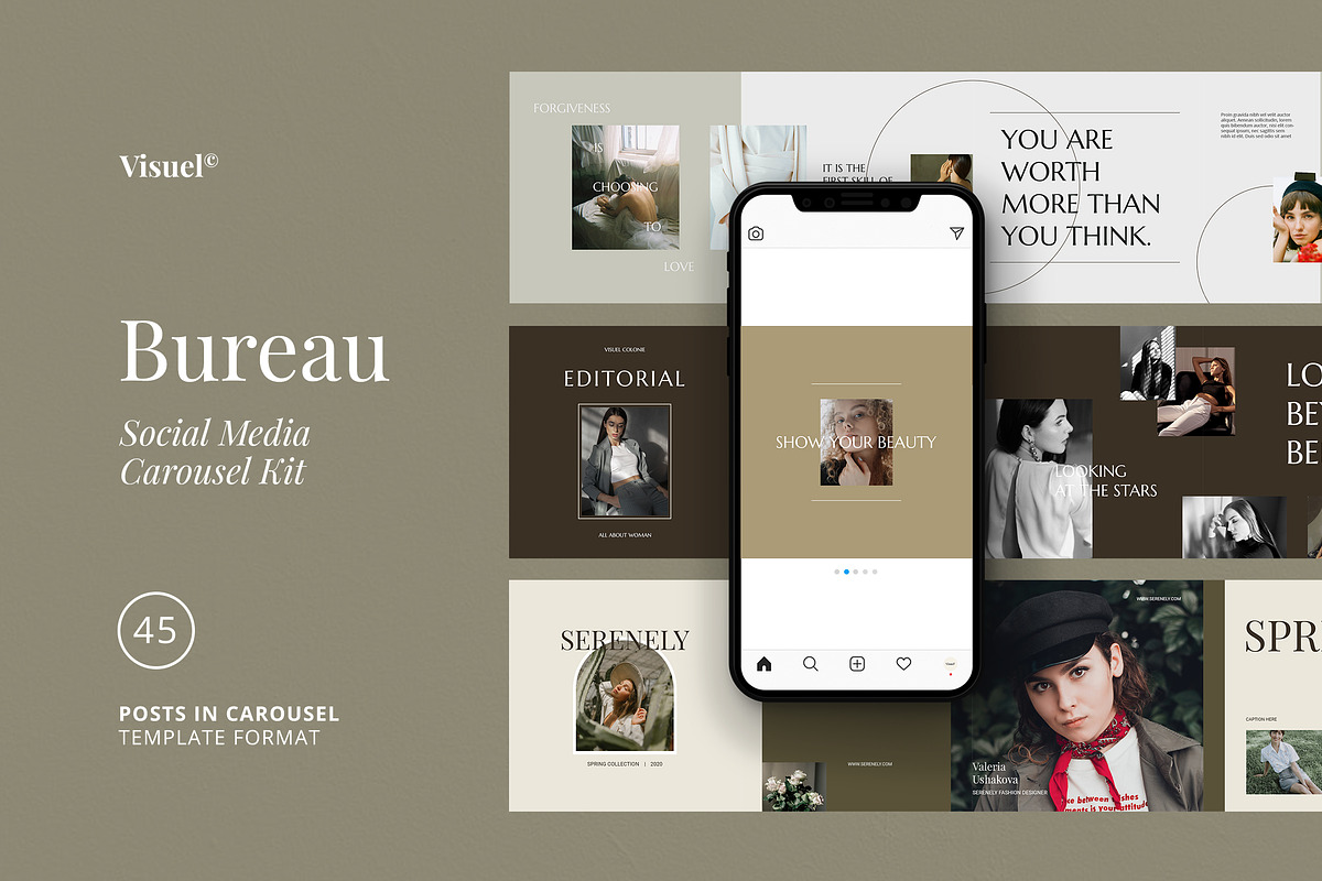 Bureau - Carousel Post Template, a Social Media Template by Visuel Colonie® (Photo 1 of 11)