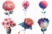 Watercolor Cute Whimsical Flower PNG, an Illustration by Craft Nest (Thumbnail 4 of 6)