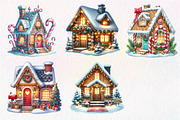Christmas House Sublimation Clipart, an Illustration by Dream Creation (Thumbnail 7 of 7)