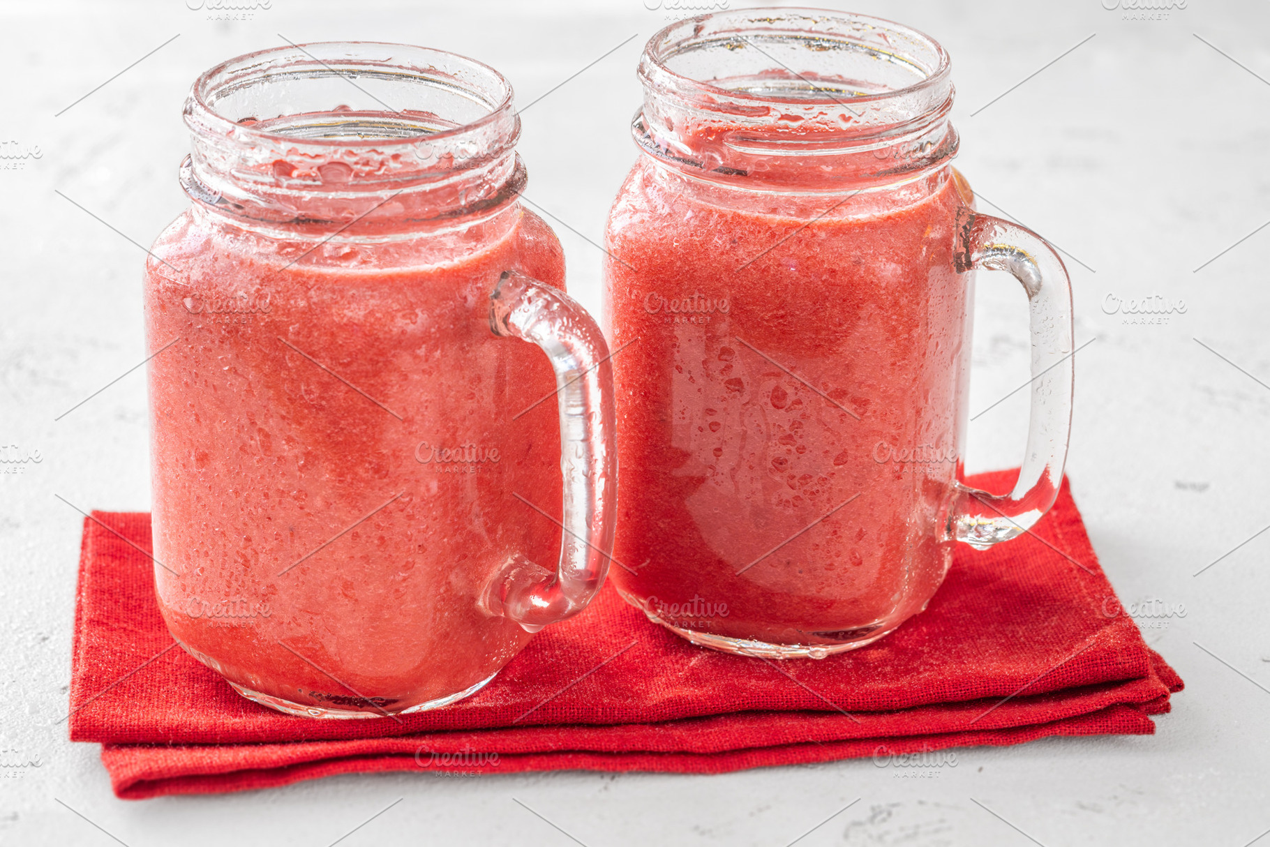 Fruit smoothie with cherry, banana a, a Food & Drink Photo by Alexander Prokopenko