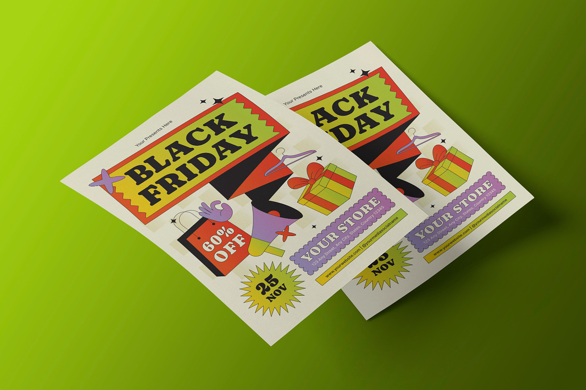 Fun Modern Black Friday Flyer preview 4