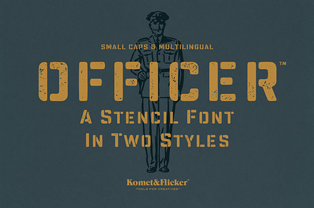 Officer – A Bold Stencil Font, a Sans Serif Font by Komet & Flicker