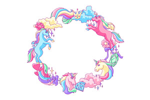 Decorative Frame With Unicorn And