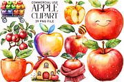 Watercolor  Apple Clipart Bundle, an Illustration by Daily.Designs (Thumbnail 1 of 5)
