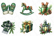 Vintage Green Christmas Clipart PNG, an Illustration by DreamPrint404 (Thumbnail 2 of 4)