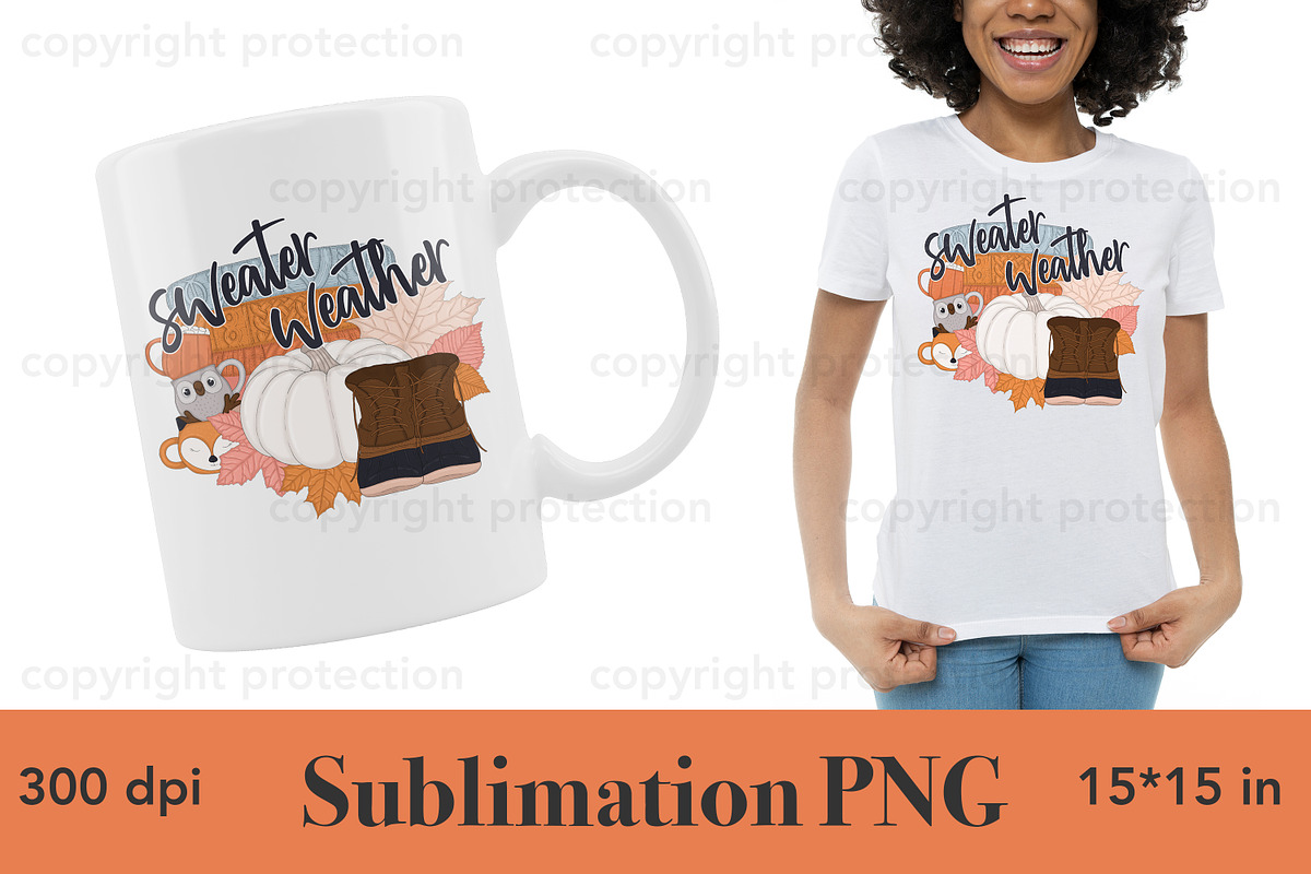 Sweater Weather Sublimation PNG, a Seasonal Illustration by GlamArtZhanna (Photo 2 of 3)