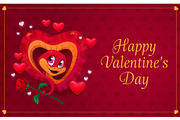 Valentine Day greeting card, snake, an Illustration by Buch&Bee (Thumbnail 3 of 3)