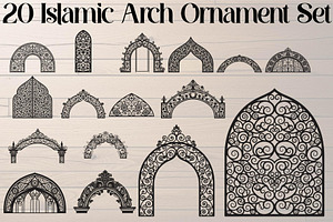 Islamic Arch Ornament Set, an Object Graphic by Designer_Momina