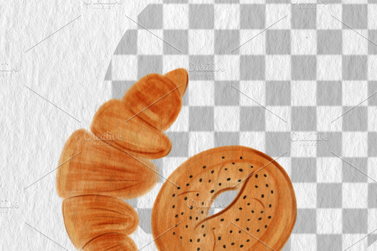 Breakfast WATERCOLOUR clipart pack, a Decorative Illustration by Oleksandra Illustrates (Photo 17 of 27)