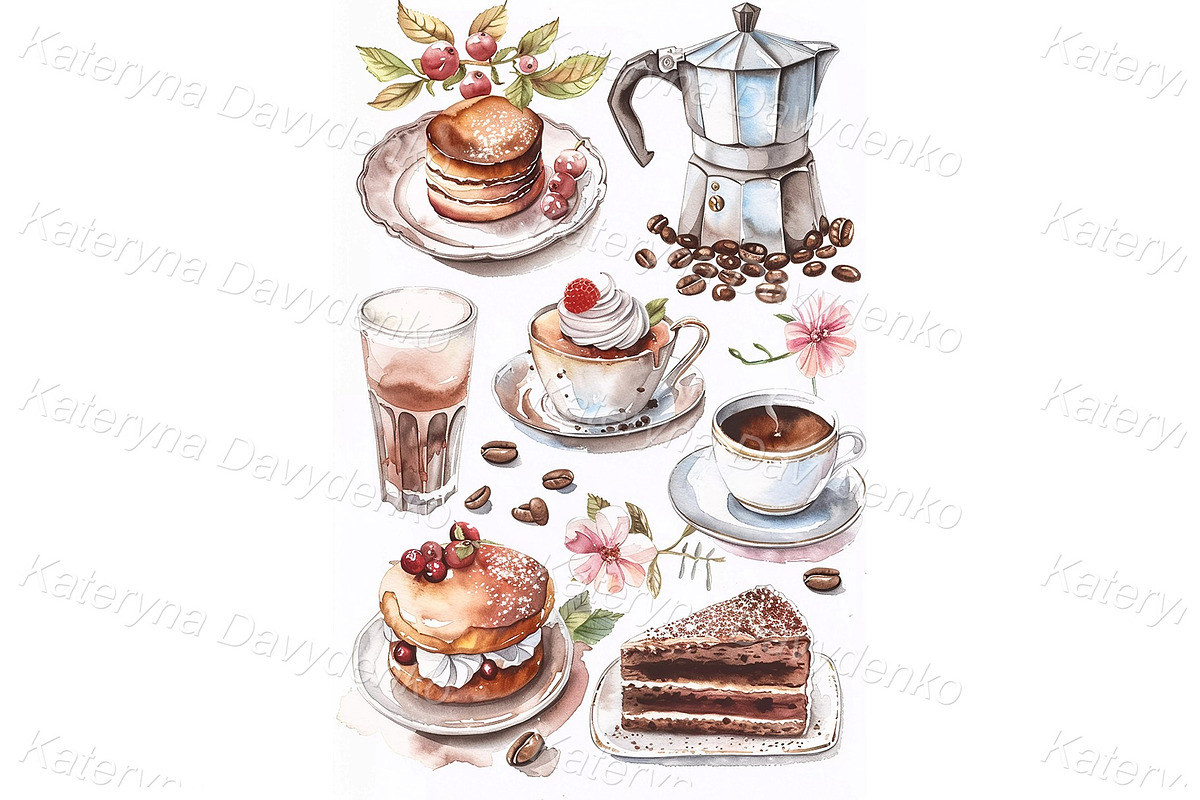 Watercolor food vertical background, a Background Graphic by Bubert Art (Photo 4 of 10)