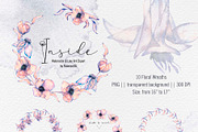 Inside Watercolor Floral Clipart, a Decorative Illustration by BalanceUA (Thumbnail 12 of 19)