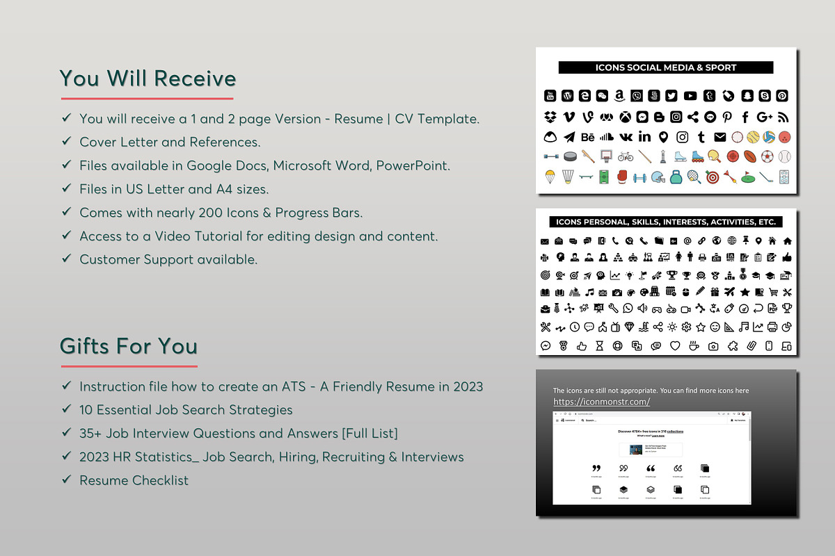 ATS Resume CV Word & Google Docs 45, a Resume Template by MrCam Template Resume|CV (Photo 6 of 8)
