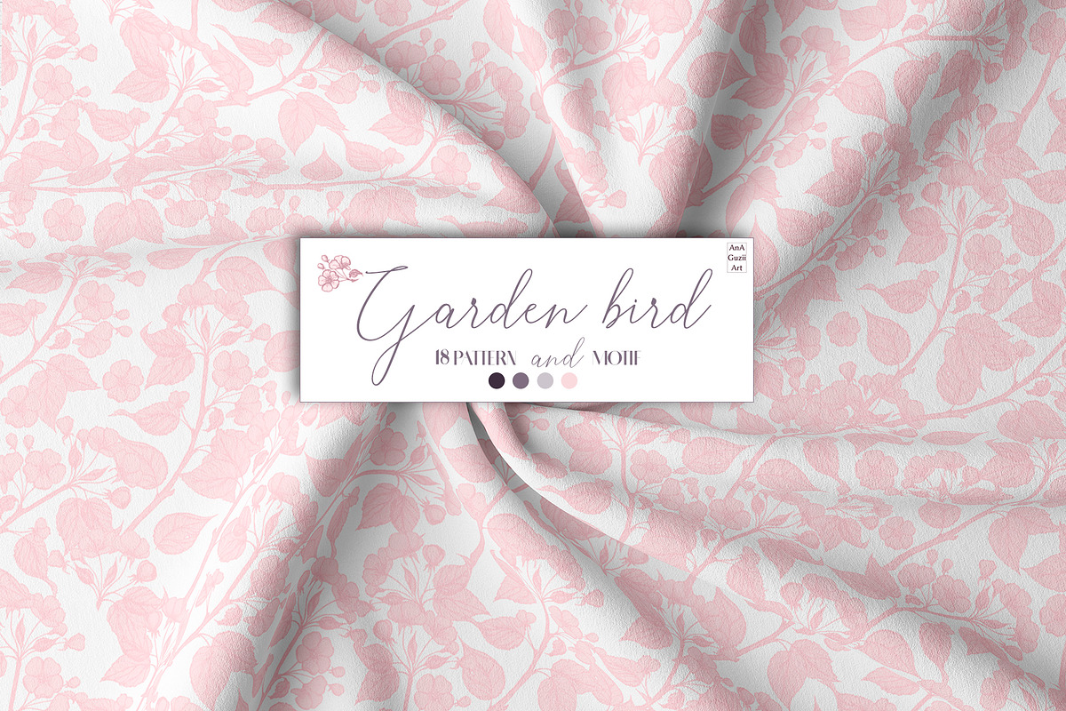 Garden bird. Pattern and motifs., a Pattern Graphic by AnaGuziiArt (Photo 9 of 15)