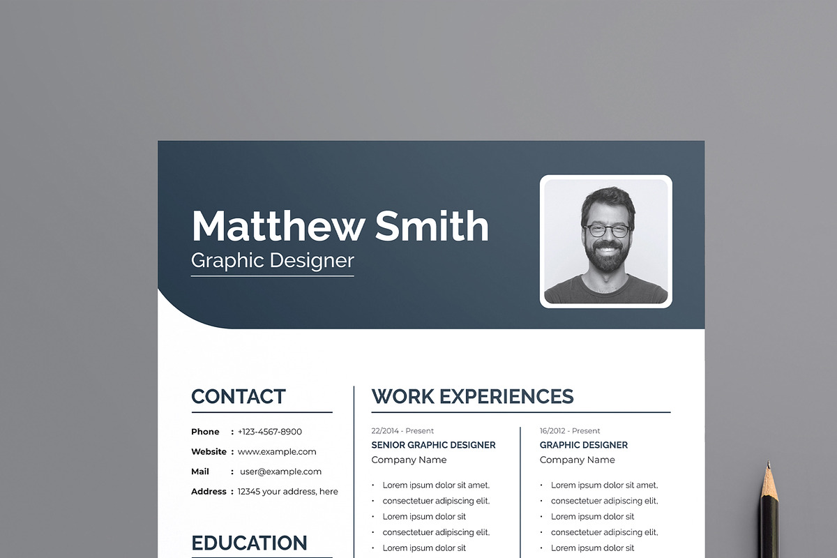 Black & White Resume Template, a Resume Template by MightyDesign (Photo 4 of 8)