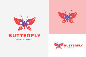 Beautiful Butterfly Logo Icon Vector