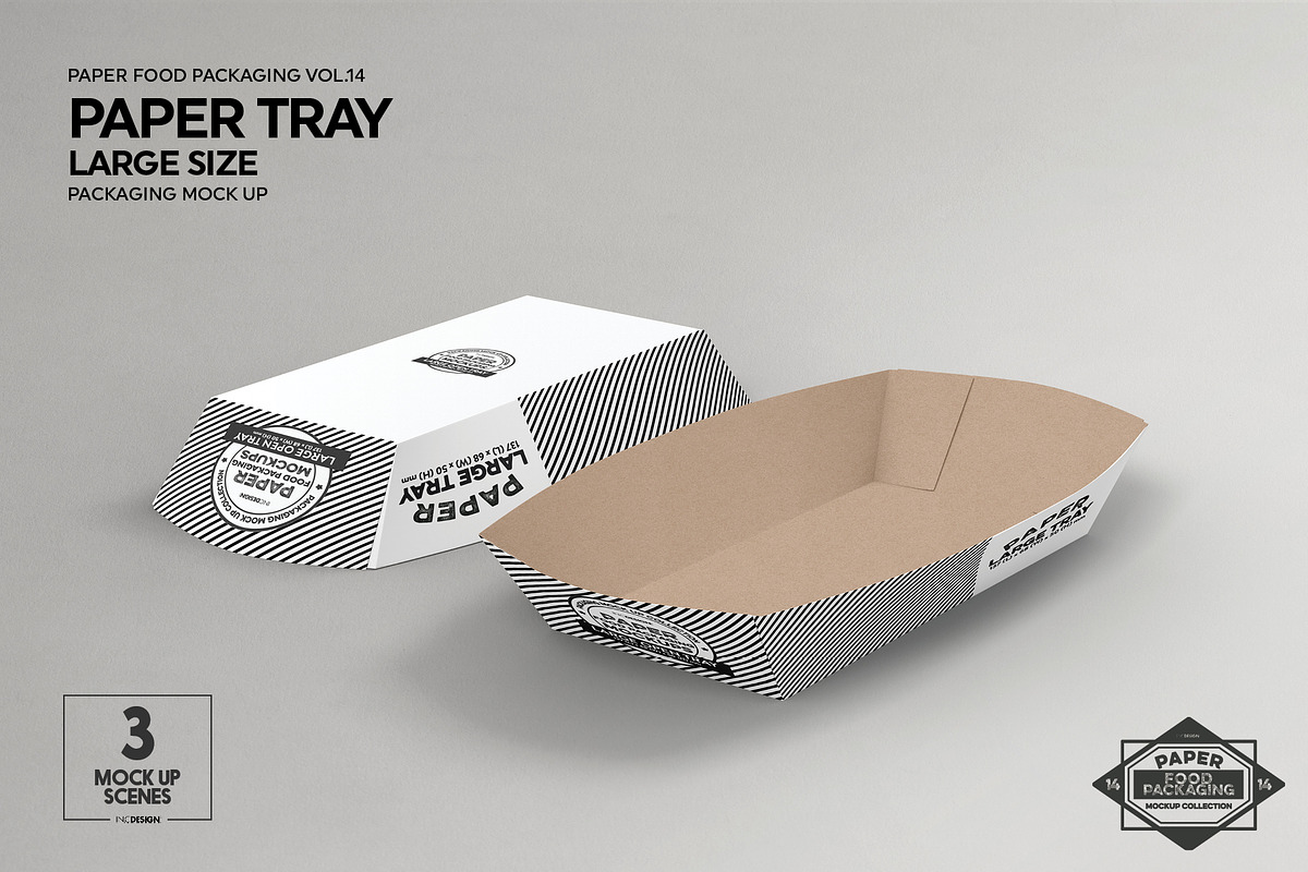 Paper Takeout Trays Packaging Mockup, a Packaging Mockup by INCDesign (Photo 8 of 10)