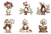 Cute Easter Ducks Clipart, an Illustration by CreationArt (Thumbnail 2 of 7)