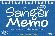 Sanger Memo - Handwritten Font